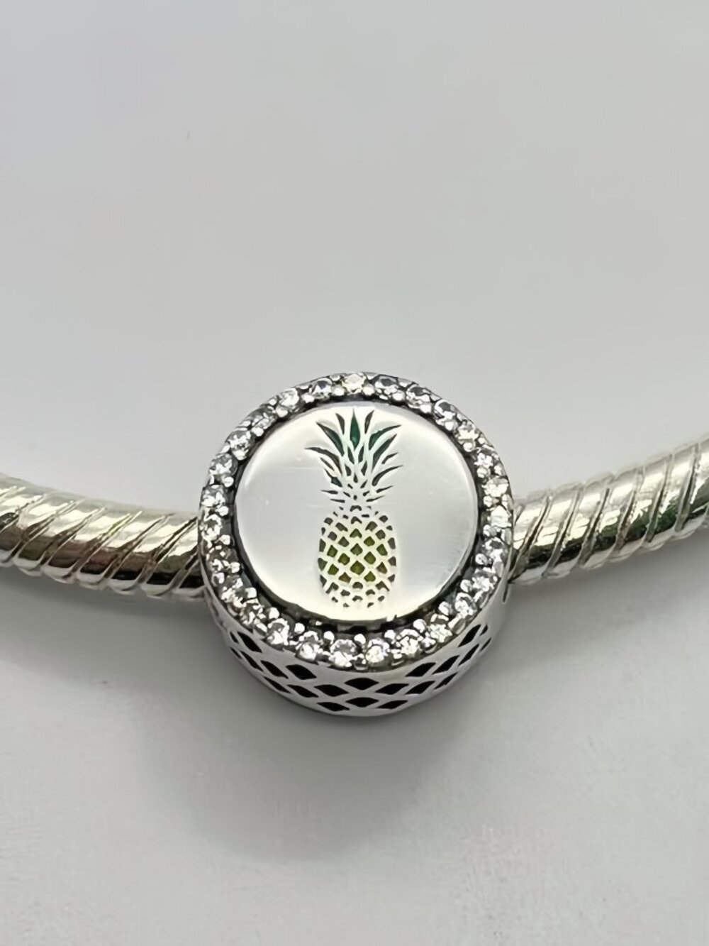Pandora Silver Hawaii Exclusive Travel Charm Button Pineapple As New Authentic